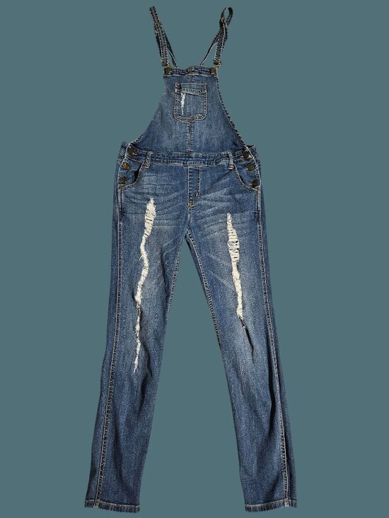 Sneak Peek Denim - Sneak Peek Denim Distressed Skinny Overalls Stretchy Jeans Women Size L